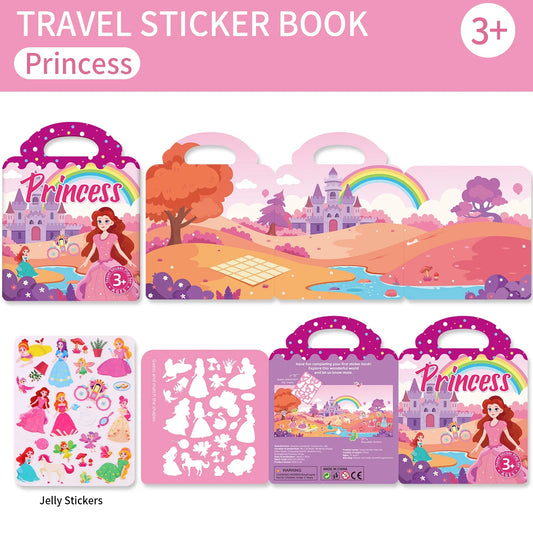 Kids Reusable Bubble Sticker Book Animal Theme Travel Toy UK