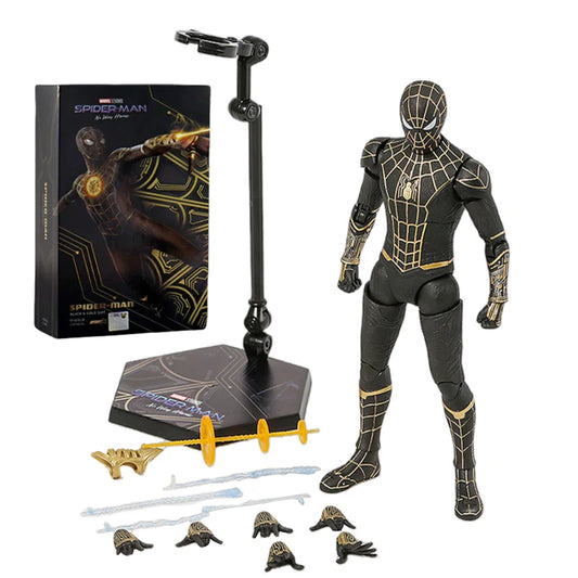 Spider-Man No Way Home Action Figure ZD Toys 18cm Black and Gold Suit Model for Collectors UK