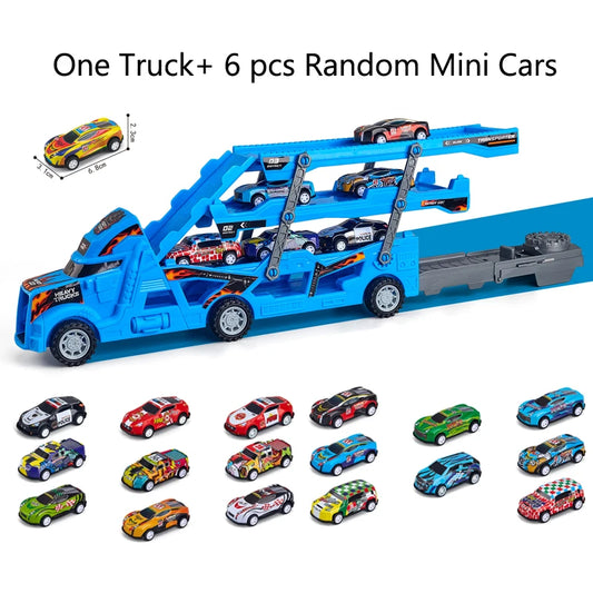 Large Transforming Truck Transporter Toy with Folding Racing Track for Kids UK