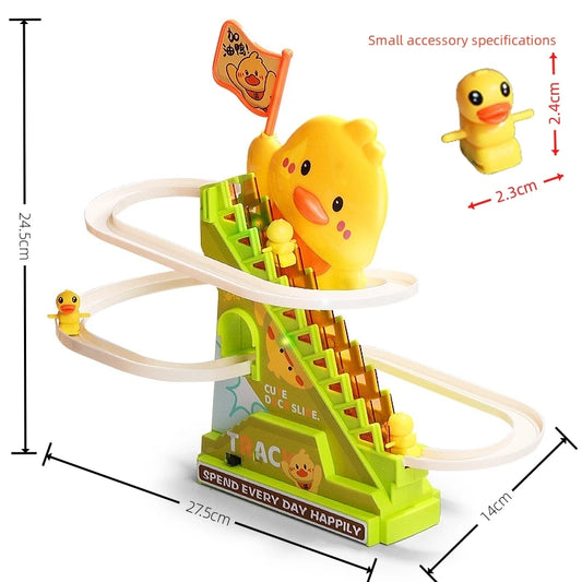 Stair Climbing Ducks Musical Roller Coaster Toy with Flashing Lights UK