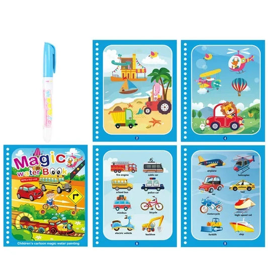 Magic Water Coloring Book Reusable Mess Free Drawing Toy for Kids UK
