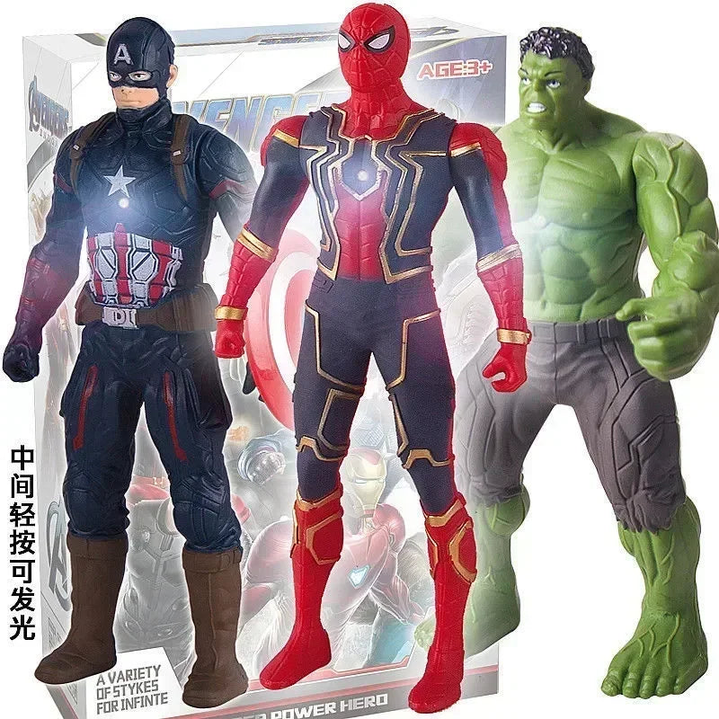 Marvel Avengers Action Figure with LED Light 17cm Spiderman Hulk and Iron Man Glow Toy UK