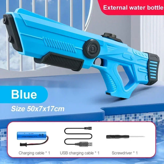 Automatic High Pressure Electric Water Gun Toy Blue UK