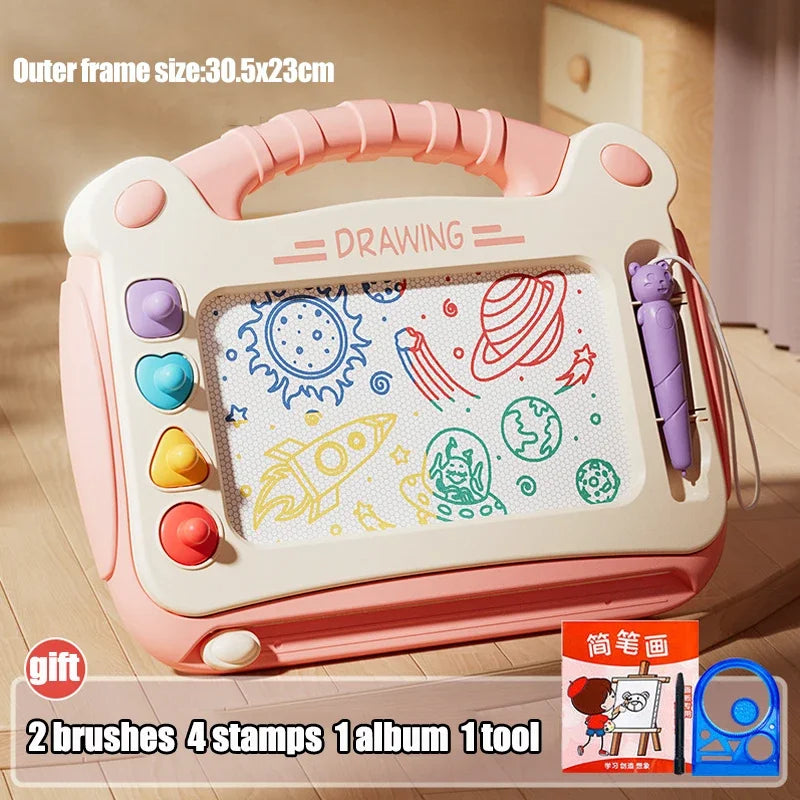 Childrens Magnetic Drawing Board Erasable Sketch Pad Toy UK