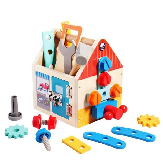 Childrens Wooden Toolbox Set Montessori Repair Workbench Toy for Kids UK