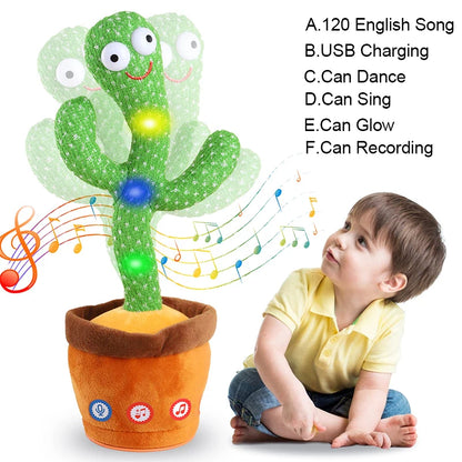 Dancing Talking Cactus Toy Interactive Musical Plush with Lights for Kids UK