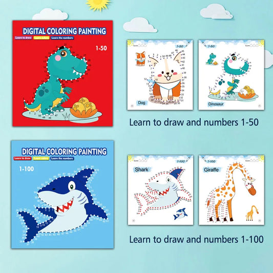 Educational Line Drawing and Number Learning Doodle Book Kids UK