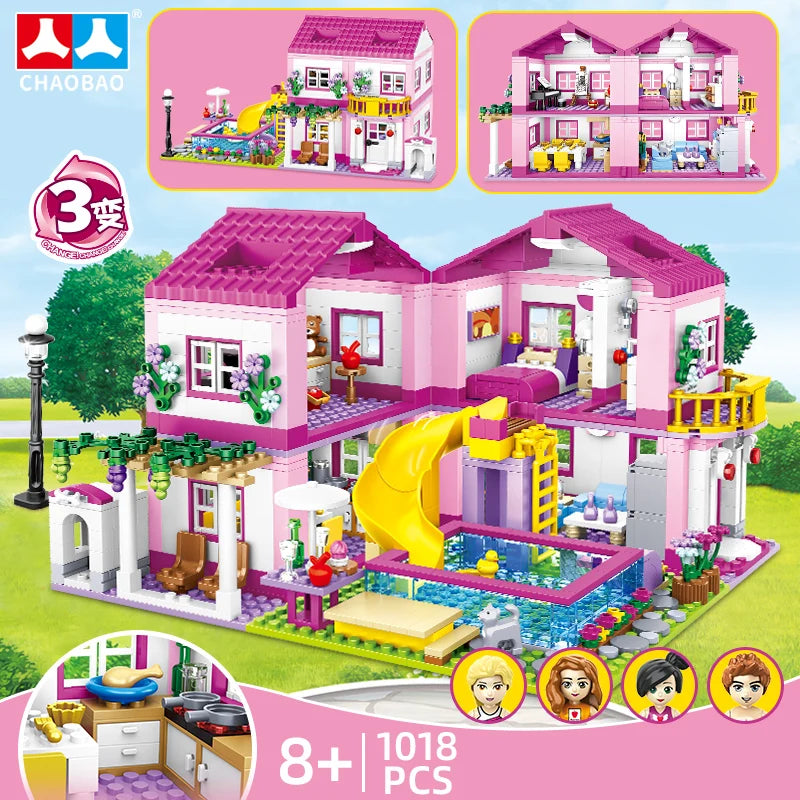 Friends City Street View Summer Holiday Villa Building Block Set UK