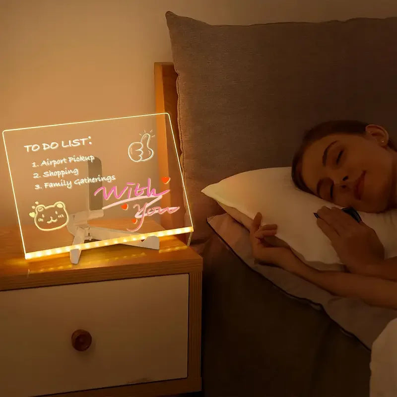 Neon Effect LED Writing Tablet - Glowing Night Light for Room Aesthetics