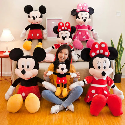 Large Mickey and Minnie Mouse Soft Plush Toys Red and Pink Dolls for Kids Birthday Gifts UK