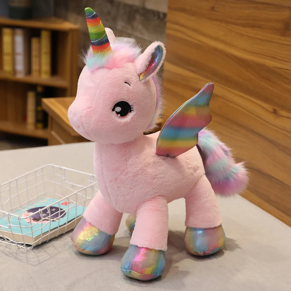 Pink Rainbow Unicorn Plush Toy Soft Sleeping Pillow for Kids UK