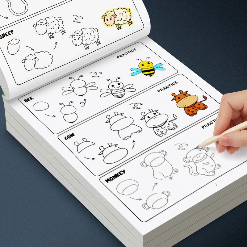 How to Draw Animals Step-by-Step Kids Drawing Book with Templates UK