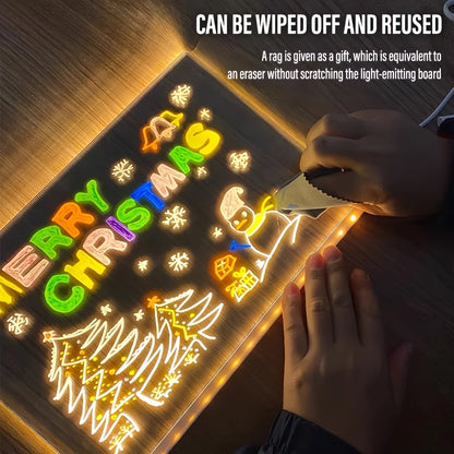 Glowing Acrylic Writing Board Night Lamp for Bedroom Decor and Sleep Aid