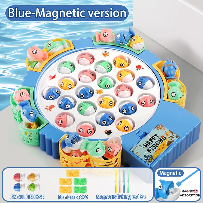 Magnetic Rotating Fishing Game Musical Toy with Rods for Kids UK