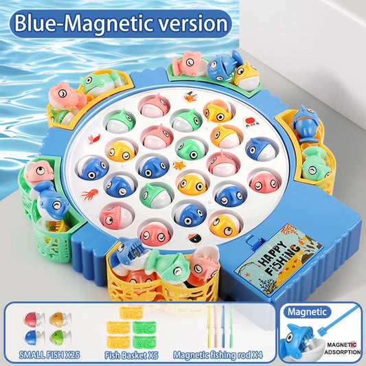 Magnetic Rotating Fishing Game Musical Toy with Rods for Kids UK