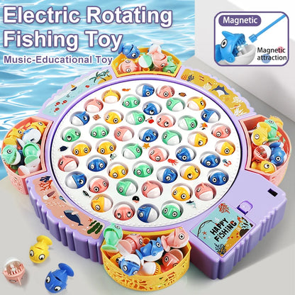 Magnetic Rotating Fishing Game Musical Toy with Rods for Kids UK