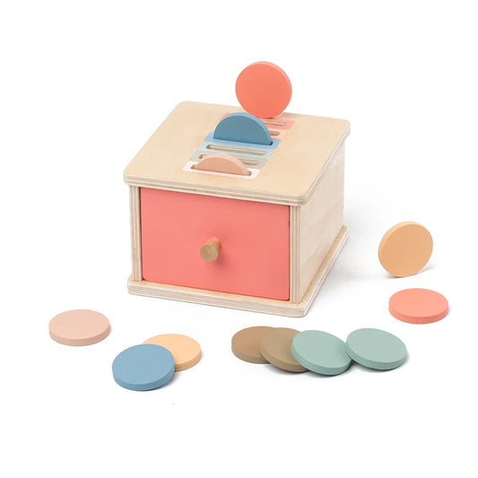 Montessori Wooden Drawer Box Shape Sorting Toy for Toddlers UK