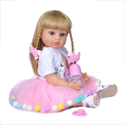 NPK Full Body Silicone Reborn Toddler Doll 50cm Sweet Face Girl UK
