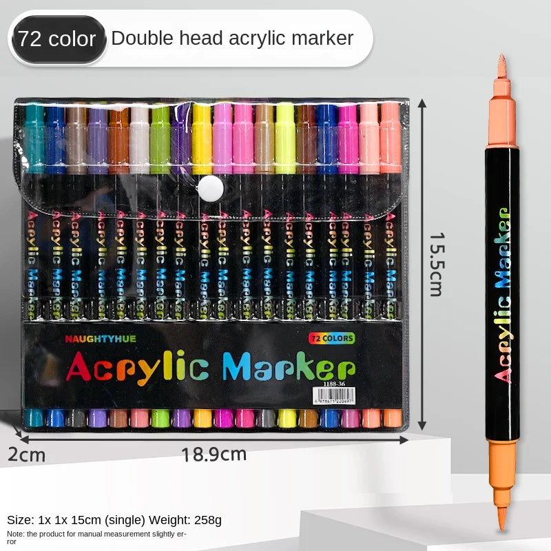 Professional 24 Colour Dual Tip Acrylic Paint Markers for Stone and Wood UK