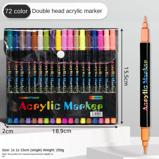 Professional 24 Colour Dual Tip Acrylic Paint Markers for Stone and Wood UK