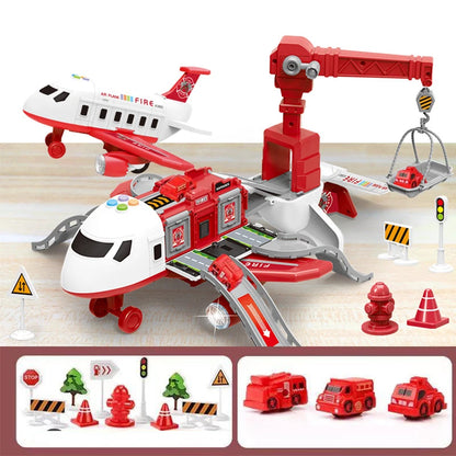 Large Inertia Toy Aircraft Transforming Music Simulation Plane with Track for Kids UK
