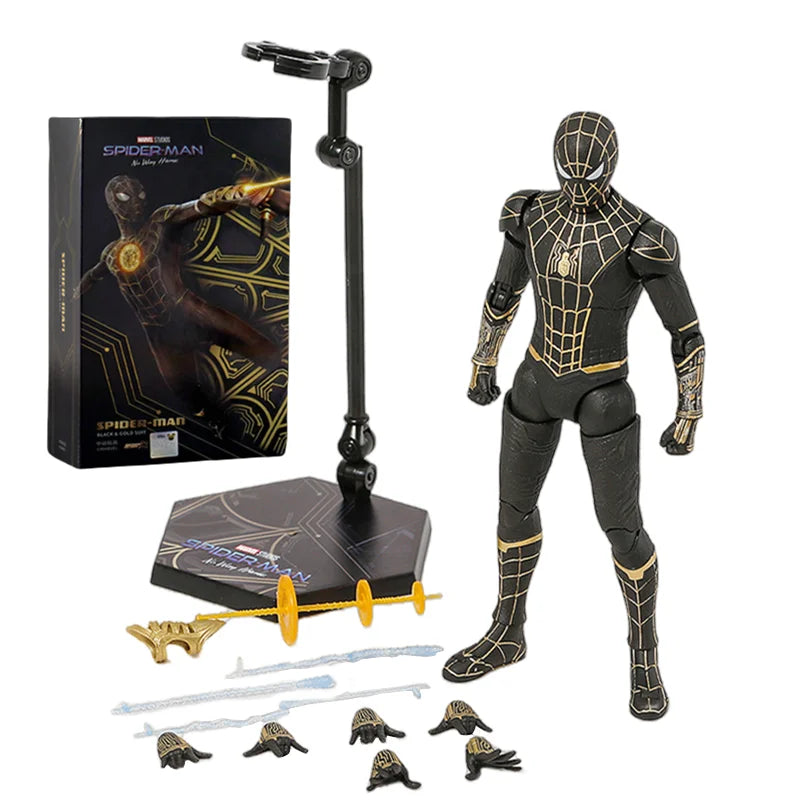 Spider-Man No Way Home Action Figure ZD Toys 18cm Black and Gold Suit Model for Collectors UK