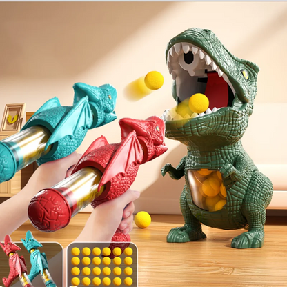 T-Rex Dinosaur Soft Ball Shooter Gun Toy for Kids Interactive Target Game UK