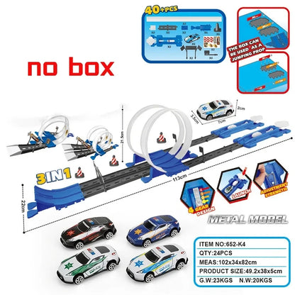 Stunt Speed Double Loop Racing Track Set with Alloy Cars and Launcher for Kids UK