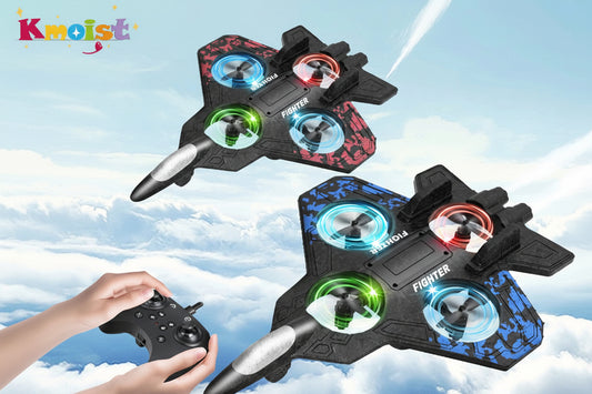 RC glider flying toy with LED lights remote control foam jet airplane for kids outdoor play