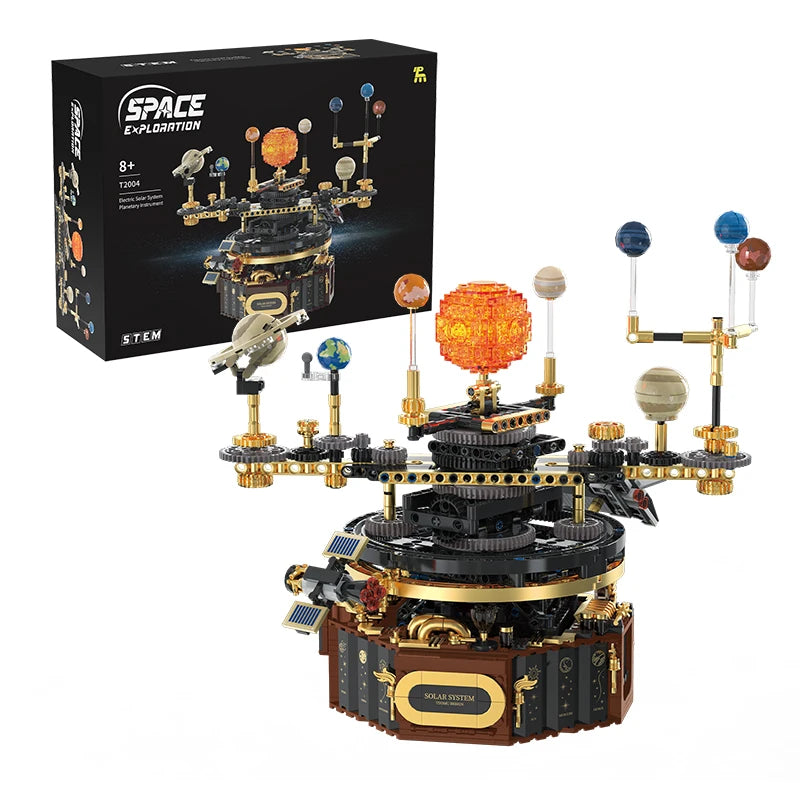 Electric Rotating Solar System Building Blocks STEM Toy with Light Up Sun Earth Moon Model for Kids Science Education UK