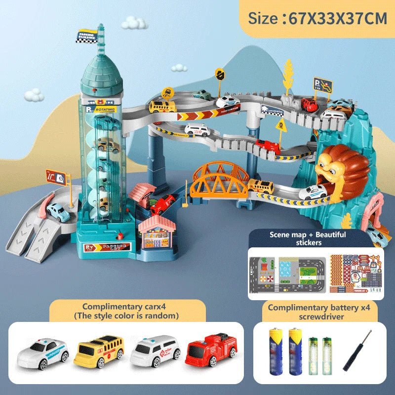 Lion Adventure Car Track Set with Race Rail and Diecast Cars for Kids UK