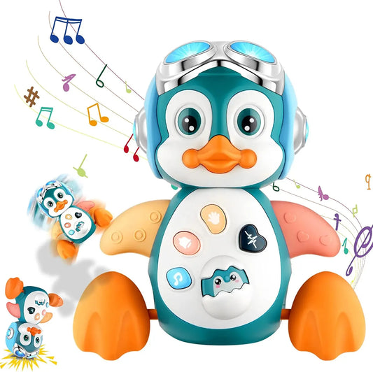 Musical Penguin Crawling Toy with Lights and Sounds for Babies Tummy Time UK