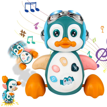 Musical Penguin Crawling Toy with Lights and Sounds for Babies Tummy Time UK
