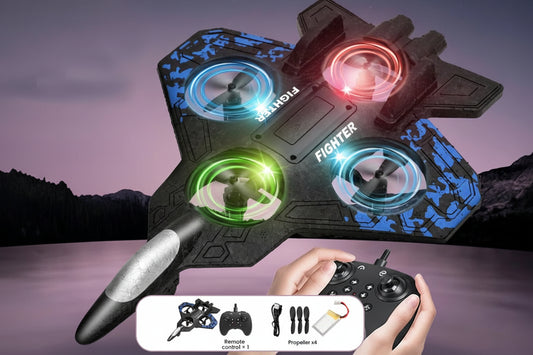 RC glider flying toy with LED lights remote control foam jet airplane for kids outdoor play