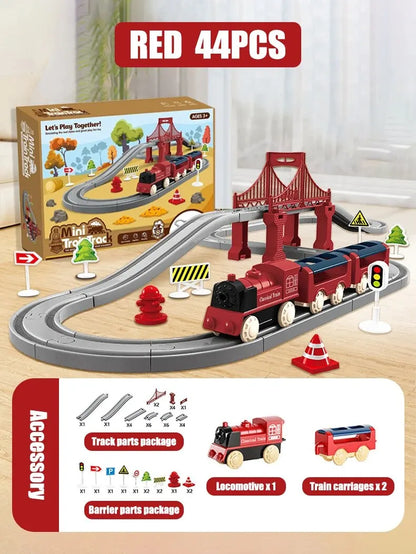 Electric Assembling Rail Train Set Simulation Model Track Toy for Kids UK