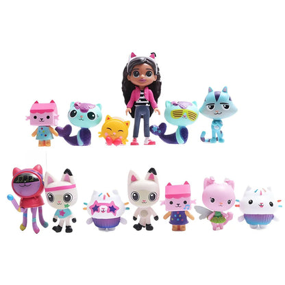 Gabbys Dollhouse 13 Piece Figure Set Cake Toppers Mercat Pandy Paws UK