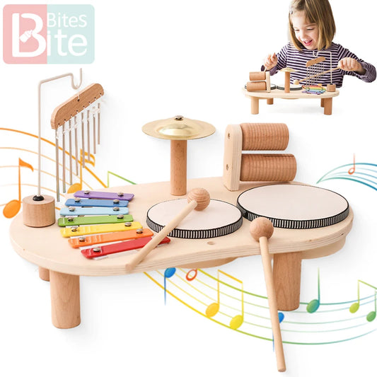 Wooden Montessori Educational Xylophone Music Table Toy for Babies UK