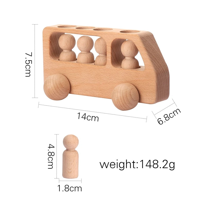 Wooden Number Train Set Montessori Educational Pull Along Toy for Baby UK