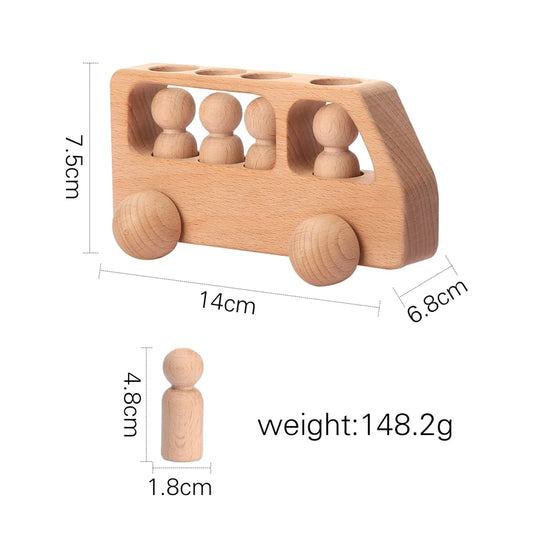 Wooden Number Train Set Montessori Educational Pull Along Toy for Baby UK